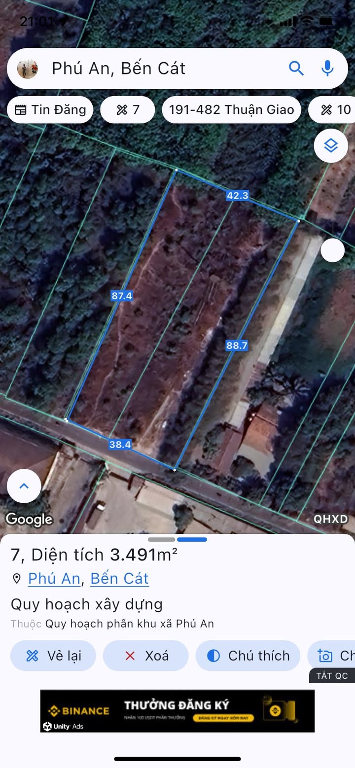 Đất Phú An, Bến Cát 3500m² giá thỏa thuận - Tiềm năng kinh doanh lớn!