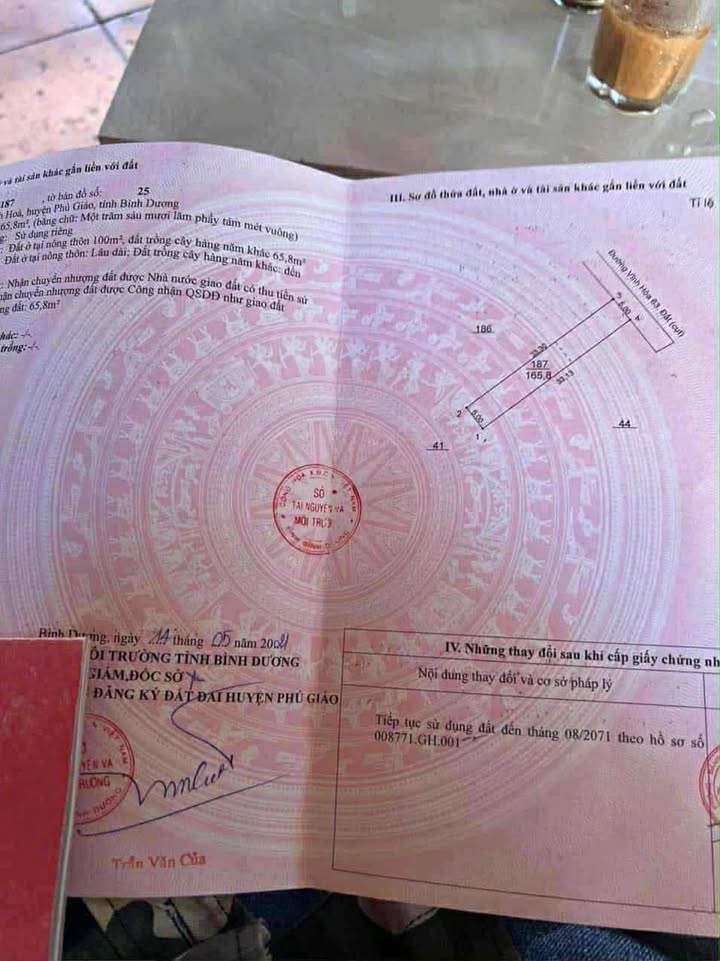 Đất nền xã Vĩnh Hòa, Phú Giáo, 165m² giá 730 triệu - Cơ hội đầu tư tuyệt vời!