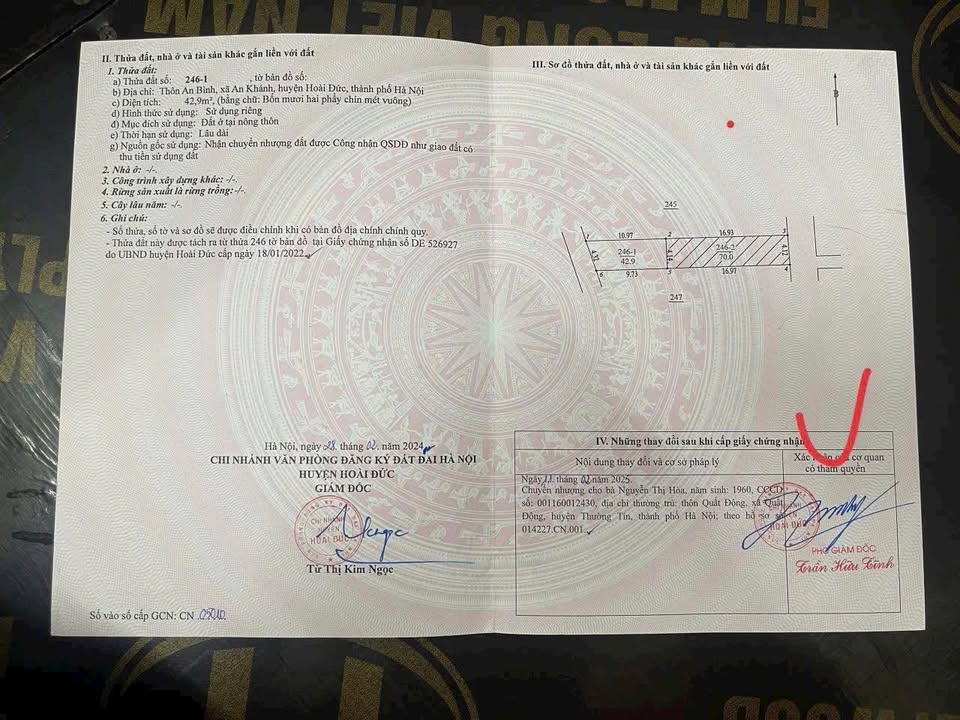 Đất nền An Khánh Sơn Tây 42m² - Cần bán gấp, vị trí thuận lợi!