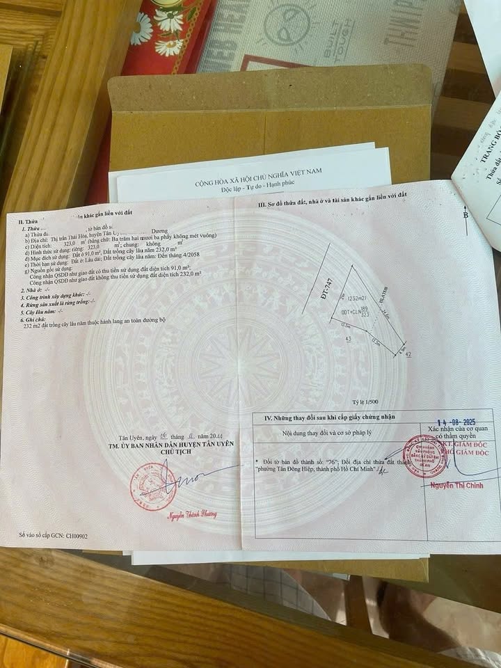 Đất mặt tiền ĐT747, phường Tân Đông Hiệp, 323m² giá 7.5 tỷ - Cơ hội đầu tư tốt!