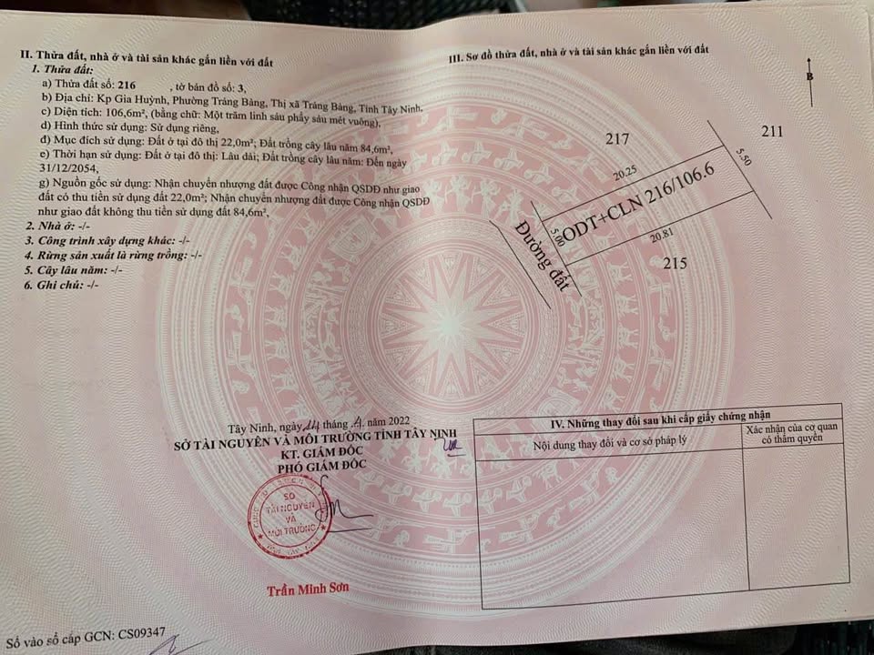 Đất nền Trảng Bàng Tây Ninh 110m² - Nở hậu, giá thỏa thuận, gần chợ!