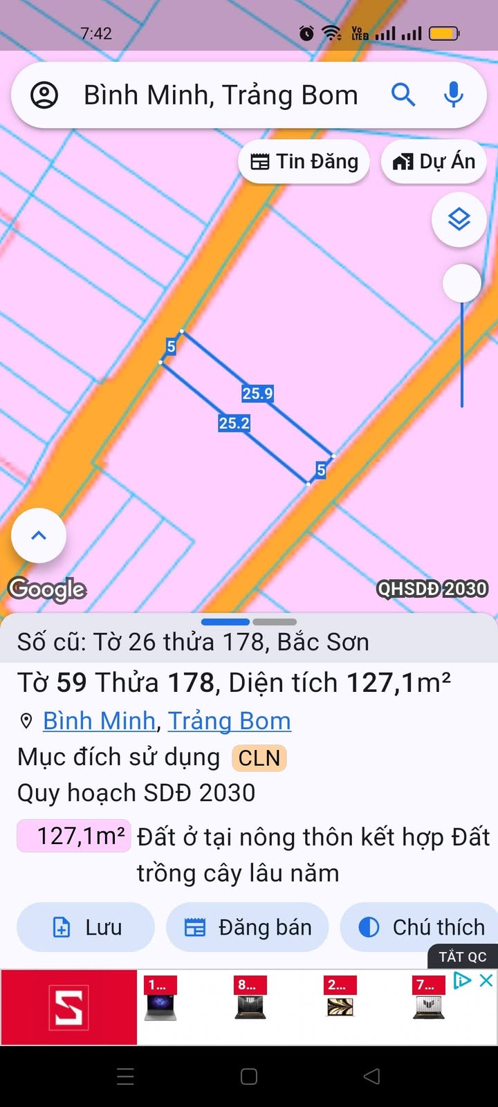 Đất sổ đỏ 2 mặt tiền xã Bình Minh 125m² giá 1 tỷ - Đầu tư sinh lời ngay!