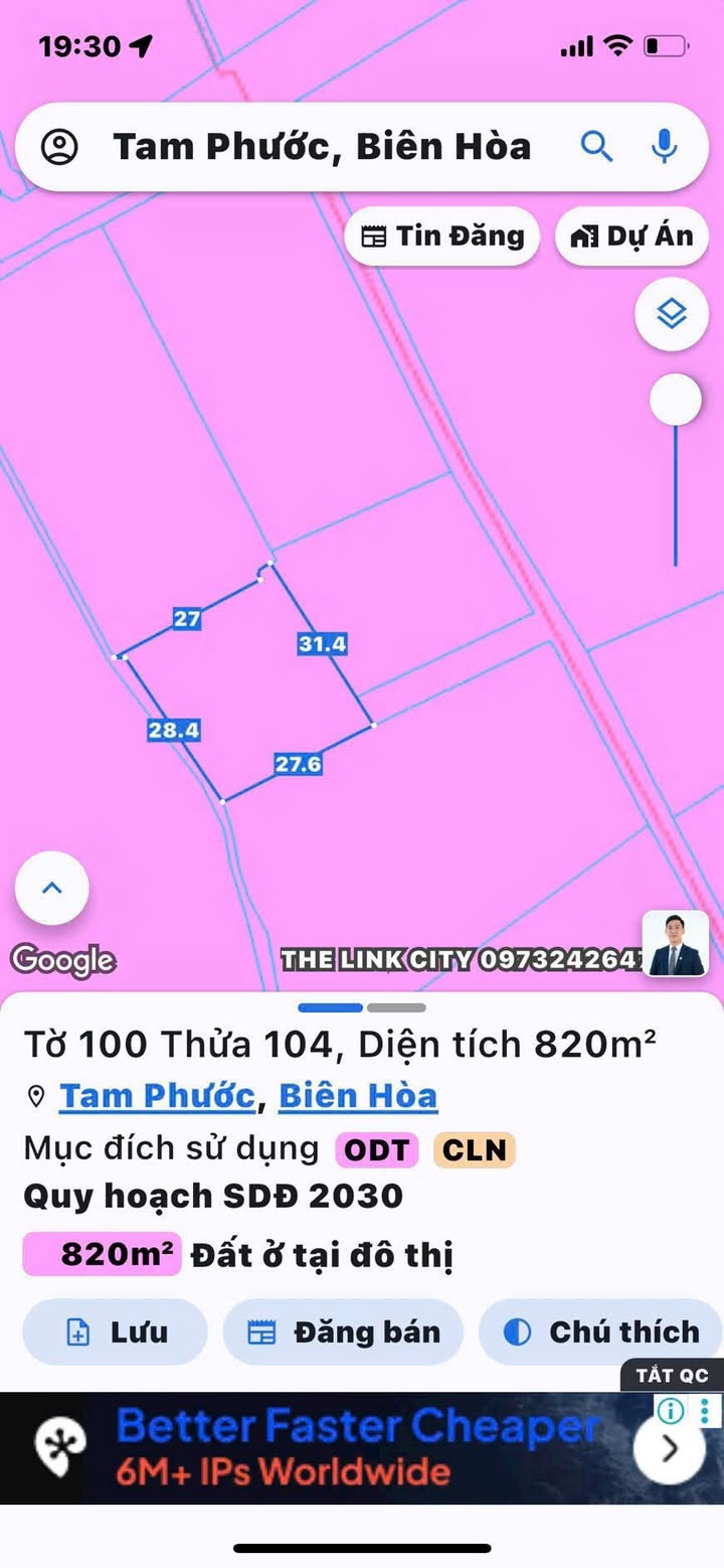 Đất nền Tam Phước Biên Hòa 820m² giá 3 tỷ - Cơ hội đầu tư sinh lời!