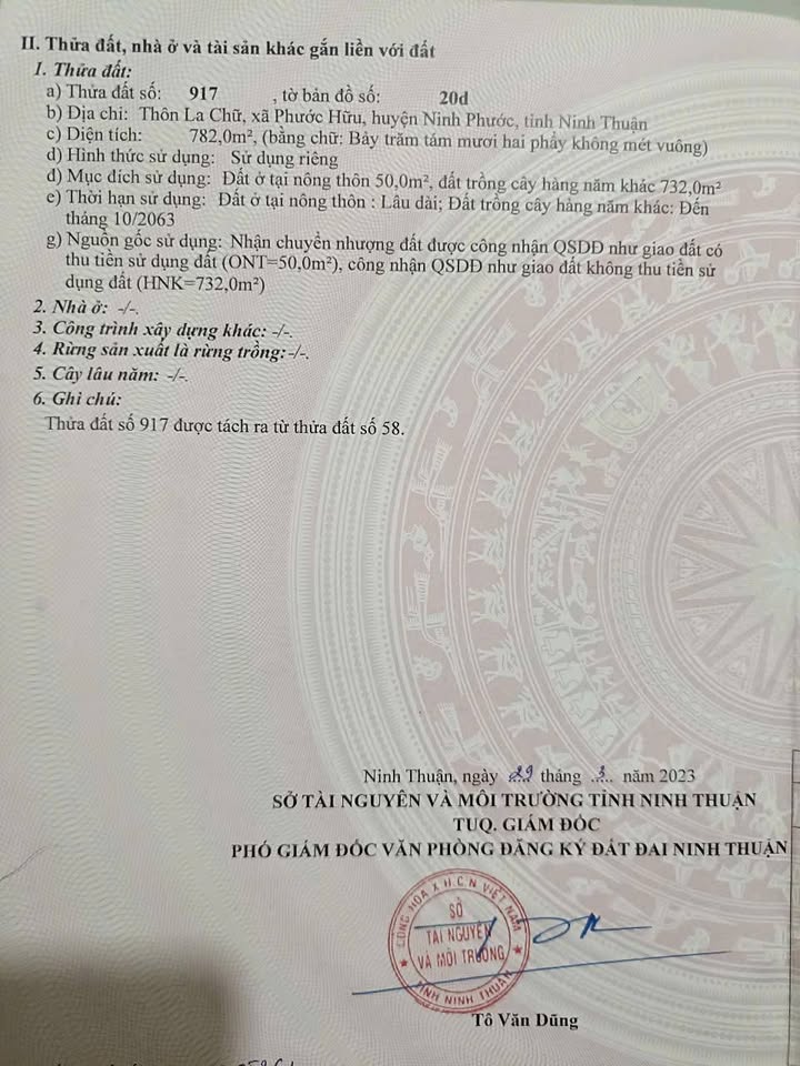Đất nền chính chủ tại La Chữ, Ninh Phước 782m² - Lô đất thoáng mát, yên tĩnh cho tương lai!