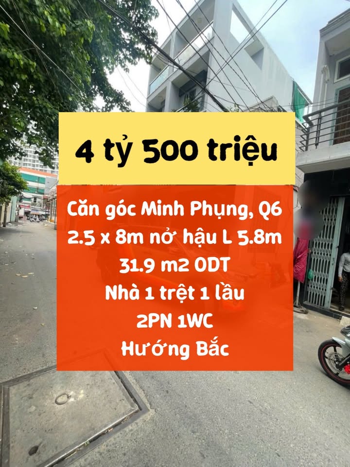 Nhà góc hẻm xe tải quận 6, 31m² giá 4.5 tỷ - Khu buôn bán sầm uất!