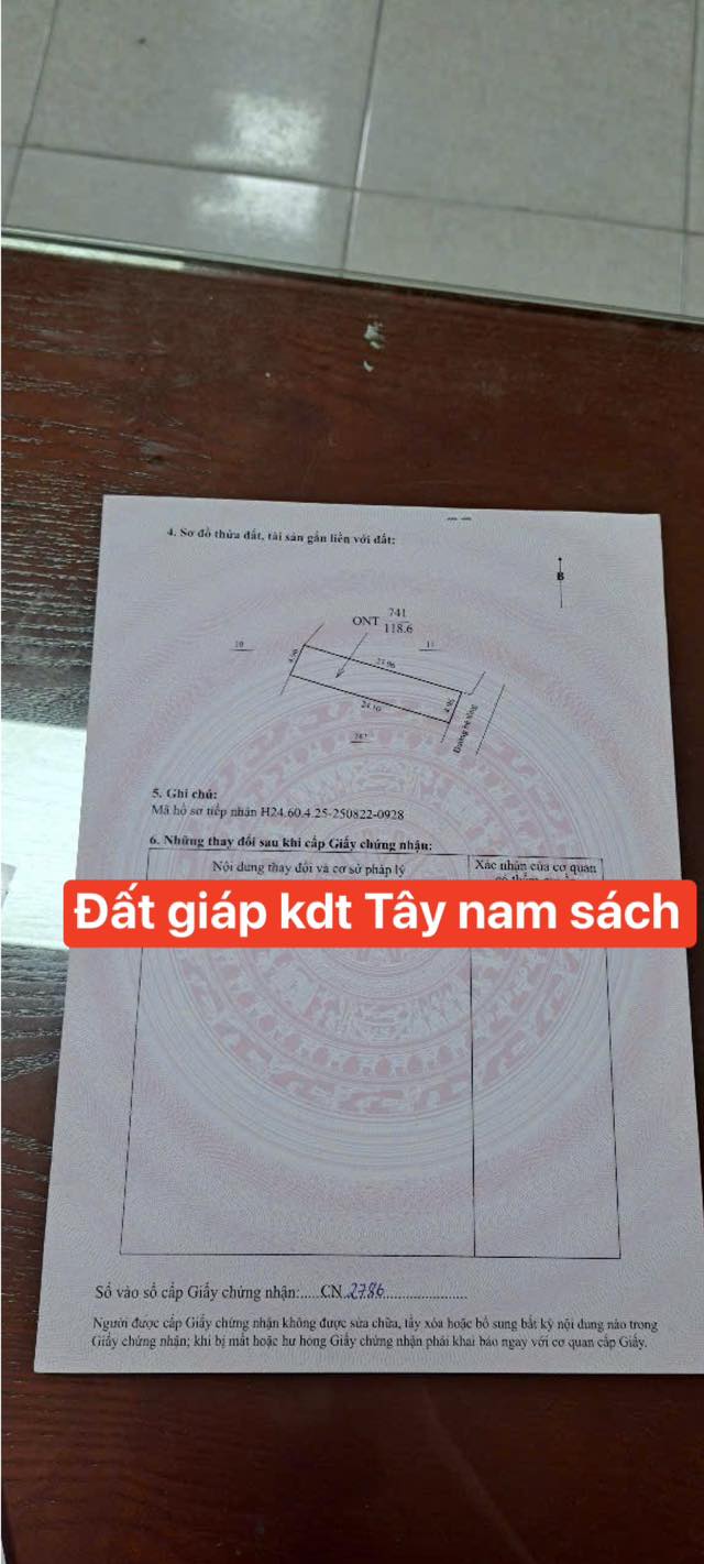 Đất nền Khu đô thị Tây Nam Sách Hải Dương 118.6m² giá 2 tỷ - Cơ hội đầu tư hấp dẫn!