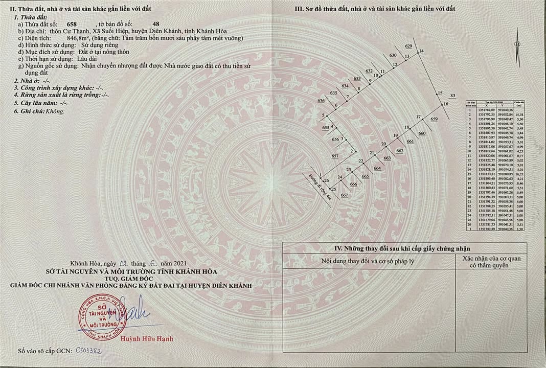 Đất thổ cư Suối Hiệp 846m² giá 4.5 tỷ - Cơ hội đầu tư tuyệt vời!