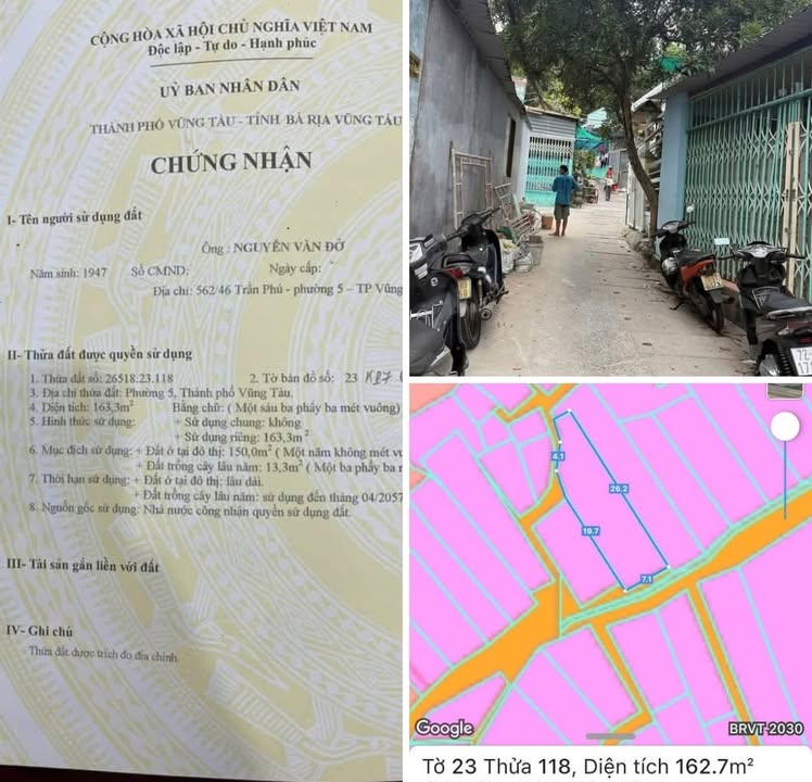 Đất biệt thự Vũng Tàu 162m² giá 5 tỷ - Đầu tư sinh lời ngay!