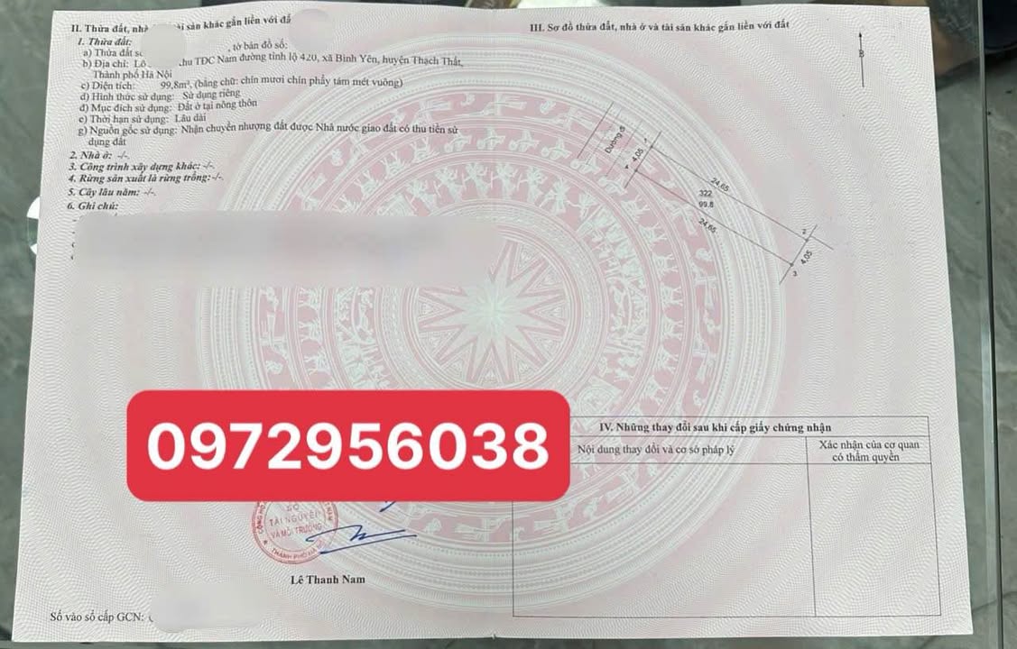 Đất nền Bình Yên, Thạch Thất 100m² giá chỉ 6 tỷ - Mặt tiền đường lớn kinh doanh sầm uất!