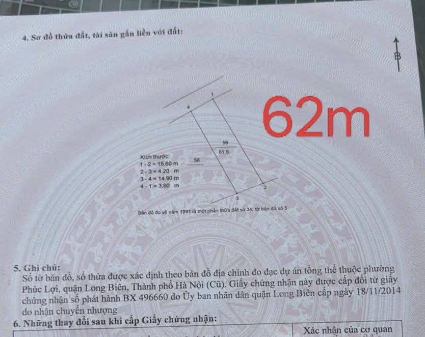 Bán đất ngõ 87 Phúc Lợi Long Biên 62m² giá 7.3 tỷ - Đầu tư sinh lời ngay!