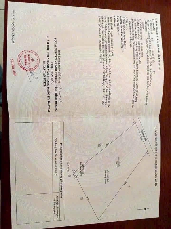 Đất Vĩnh Tân, Tân Uyên 2607m² giá 9.2 tỷ - Đầu tư sinh lời ngay!