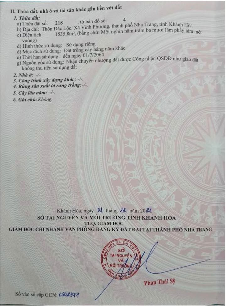 Đất Mặt Tiền Đắc Lộc Nha Trang 1.500m² giá 3.3 tỷ - Cơ hội đầu tư hấp dẫn!