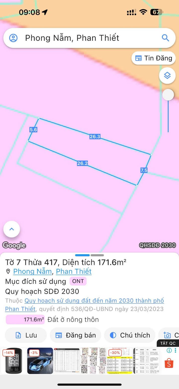 Đất nền Phong Nẫm Phan Thiết 162m² & 171m² giá 850 triệu - Cơ hội đầu tư hấp dẫn!