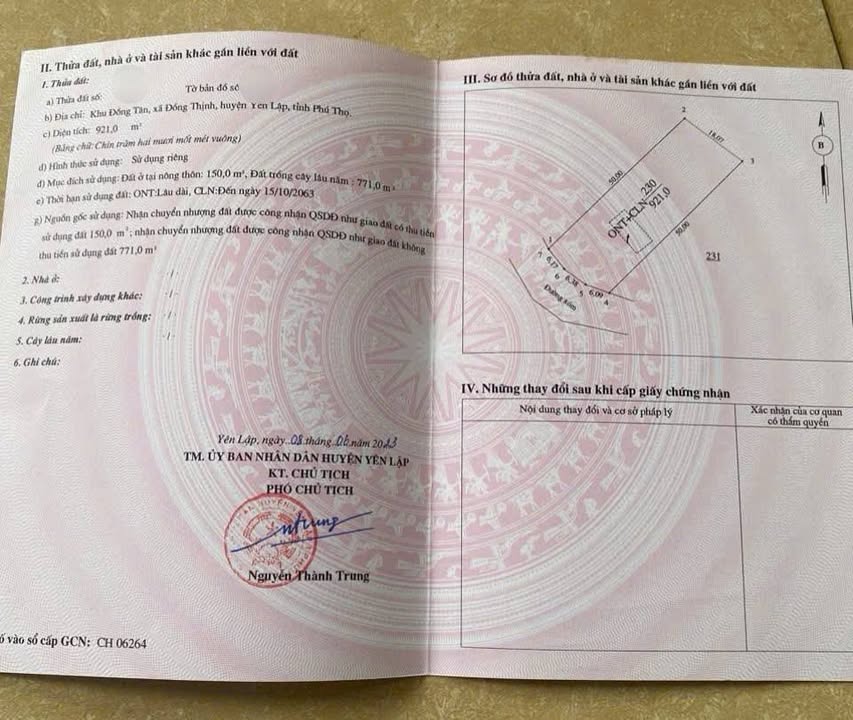 Lô đất nghỉ dưỡng 920m² tại Yên Lập, Phú Thọ - Đất thổ cư 150m², giá chỉ 800 triệu!