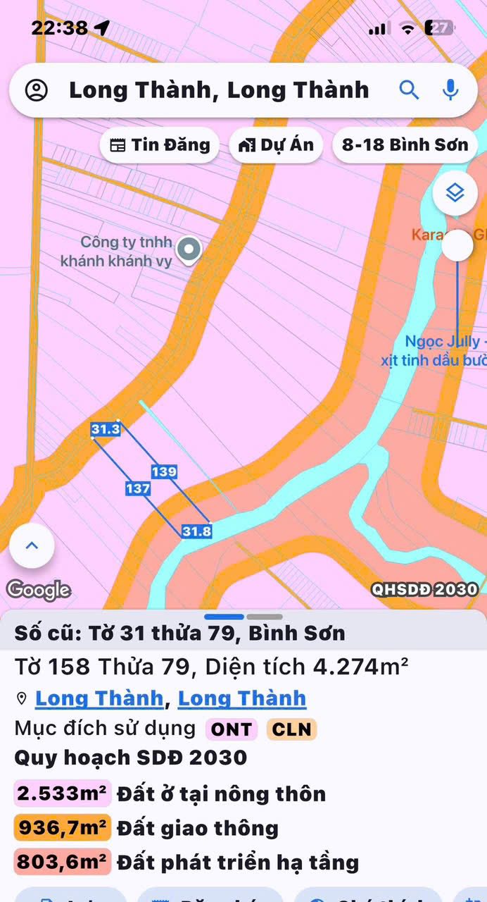 Đất nền Bình Sơn Long Thành 4200m² giá 16 tỷ - Phù hợp xây biệt thự nhà vườn!