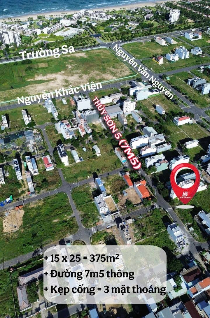 Đất nền Thủy Sơn 5, Ngũ Hành Sơn 375m² giá 27.8 tỷ - Cơ hội đầu tư sinh lời!