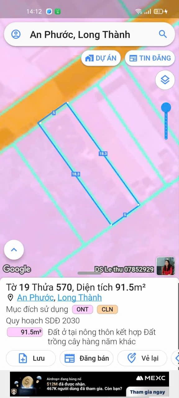 Đất thổ cư xã Long Thành 91m² giá 1.38 tỷ - Đầu tư sinh lời ngay!