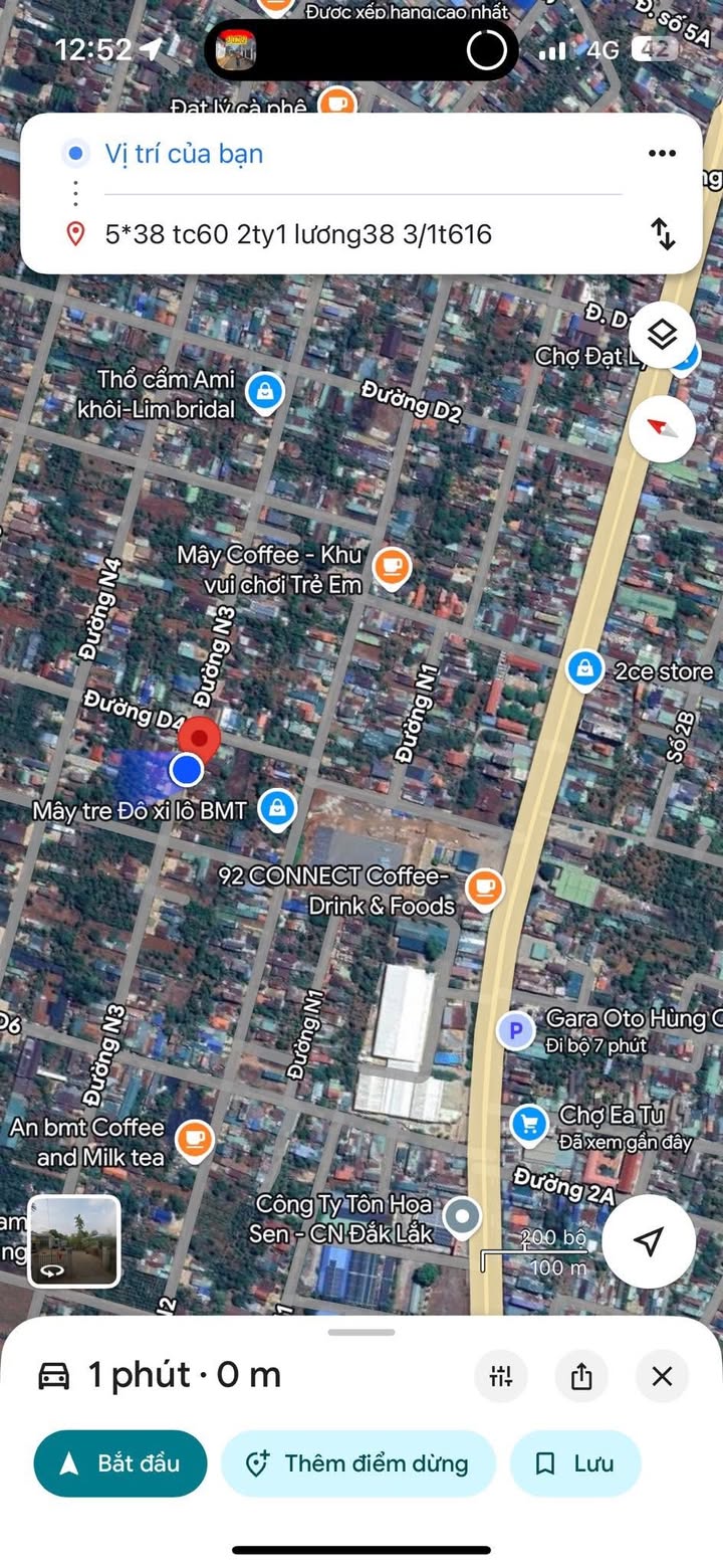 Đất thổ cư mặt tiền N3, Tân An, Buôn Ma Thuột 190m² giá 2.1 tỷ - Cơ hội đầu tư tuyệt vời!