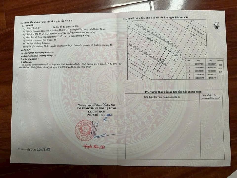 Đất nền Hạ Long 128,96m² giá 2,645 tỷ - Cơ hội đầu tư hiếm có!