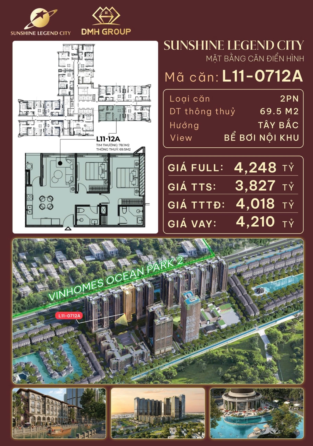 Căn hộ Sunshine Legend City Hưng Yên 70m² giá 4.2 tỷ - Không gian sống xanh hiện đại!
