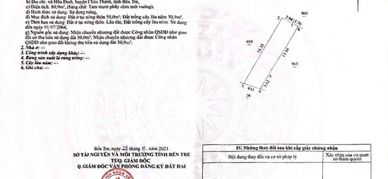 Nhà Hữu Định, Châu Thành, Bến Tre 80m² giá 750 triệu - Đường ô tô tới nhà, không dính quy hoạch!