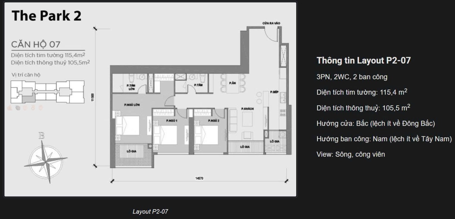 Căn hộ Vinhomes Central Park Quận Bình Thạnh 115m² giá 17 tỷ - View sông tuyệt đẹp!
