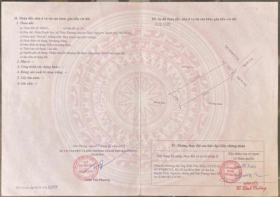 Đất nền đường Thông Xanh Soi, Thủy Nguyên 76m² giá 1.7 tỷ - Cơ hội đầu tư vàng!