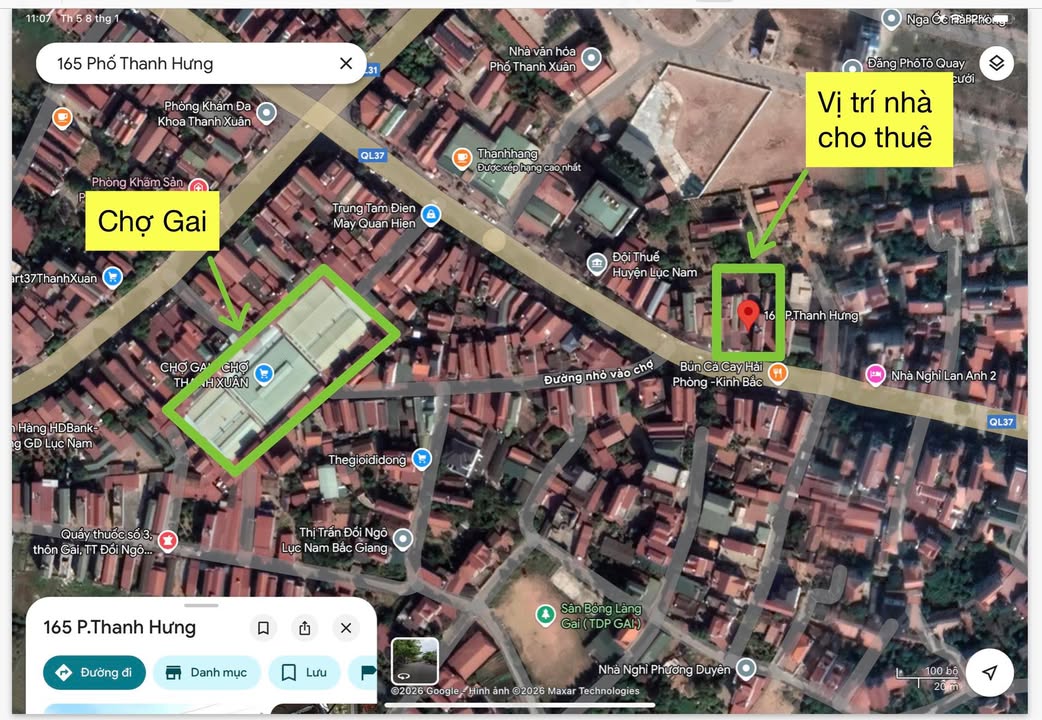 Nhà mặt tiền cho thuê tại Lục Nam - Đối diện chợ Gai, giá thỏa thuận!