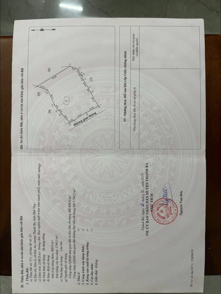 Đất nền khu 6 xã Đại An 2180m² giá 3.2 tỷ - Cơ hội đầu tư sinh lời!