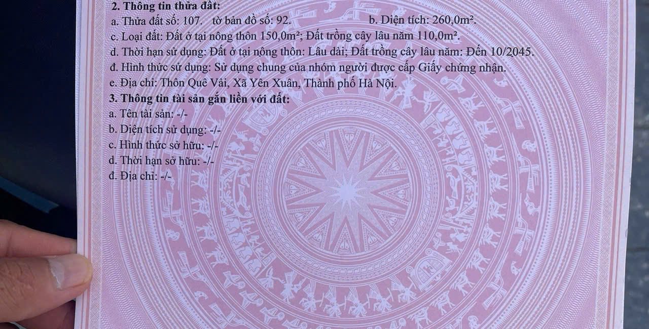 Đất nghỉ dưỡng Tiến Xuân, Thạch Thất 260m² giá 4 tỷ - View núi thoáng, sổ hồng chính chủ!