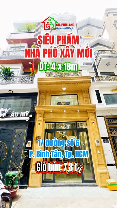 Nhà mới xây Tân Cổ Điển quận Bình Tân 72m² giá 7.8 tỷ - Gần công viên và trường học!