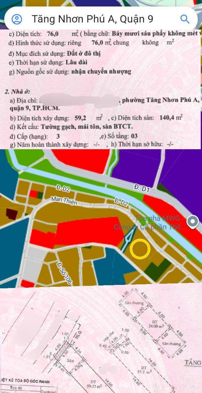 Nhà 3 tầng Man Thiện, 96m² giá 6.5 tỷ - Chính chủ, đường ô tô thông thoáng!