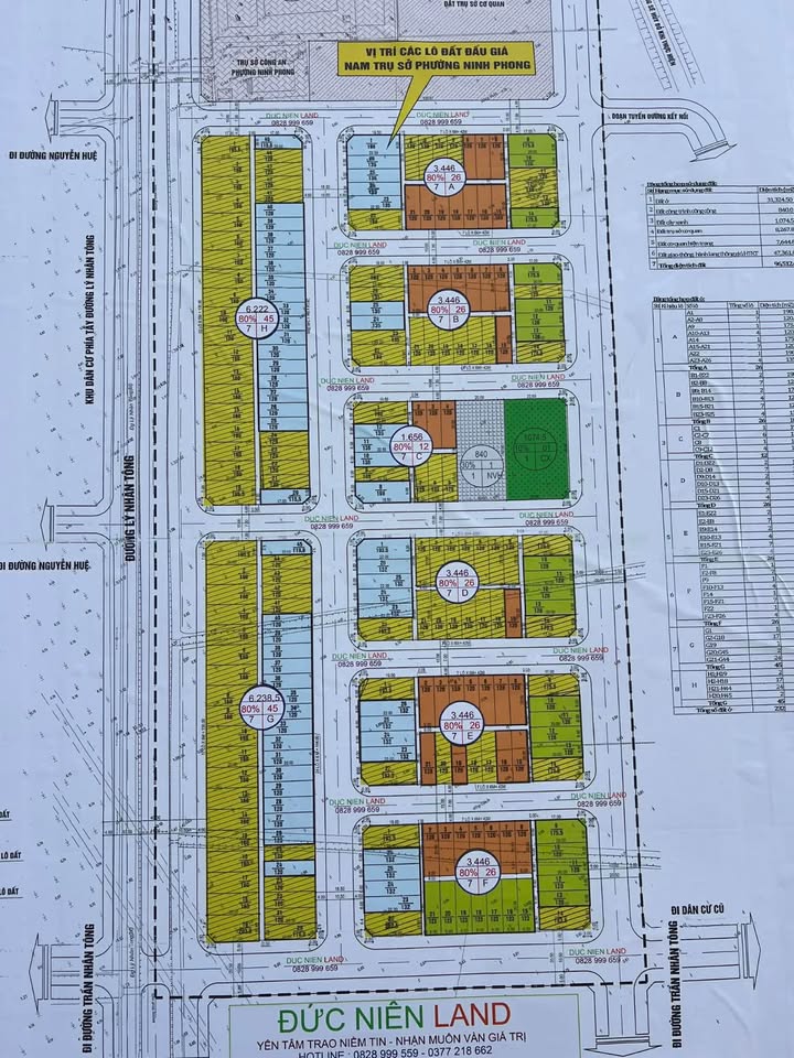 Đất nền Nam Ninh Phong 198m² giá thỏa thuận - Mặt tiền đường 18,5m