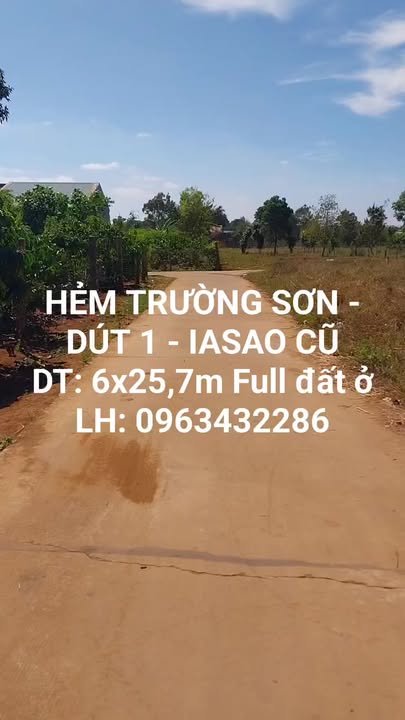 Đất nền Hẻm Trường Sơn, Xã Ia Ga, 1542m² giá 300 triệu - Đầu tư sinh lời ngay!