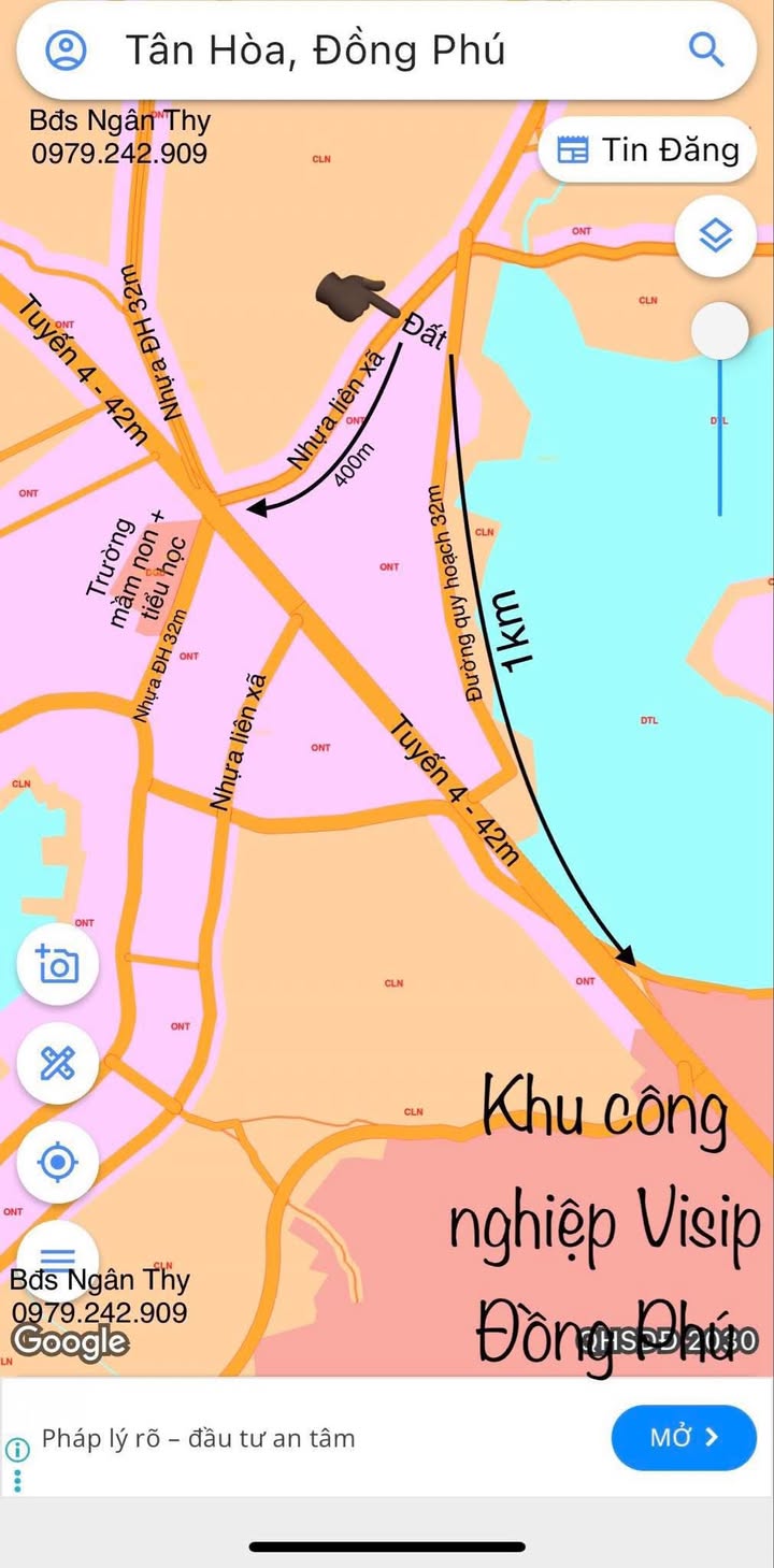 Đất thổ cư Tân Phước Đồng Phú 250m² giá chỉ 400 triệu - Sổ riêng, chính chủ!