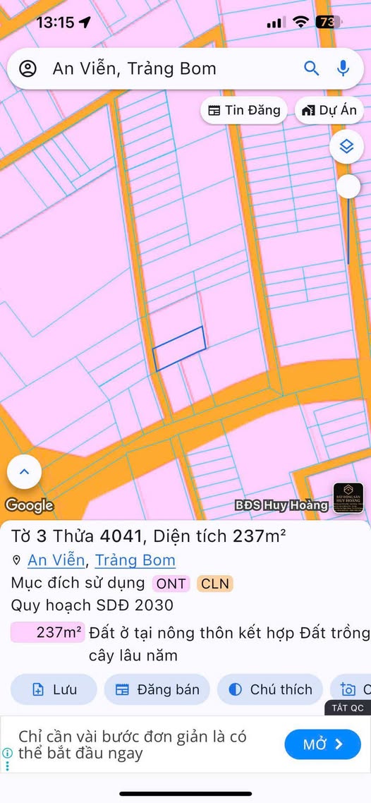 Đất thổ cư Ấp 3 Xã An Viễn 250m² giá 1.9 tỷ - Đầu tư sinh lời ngay!