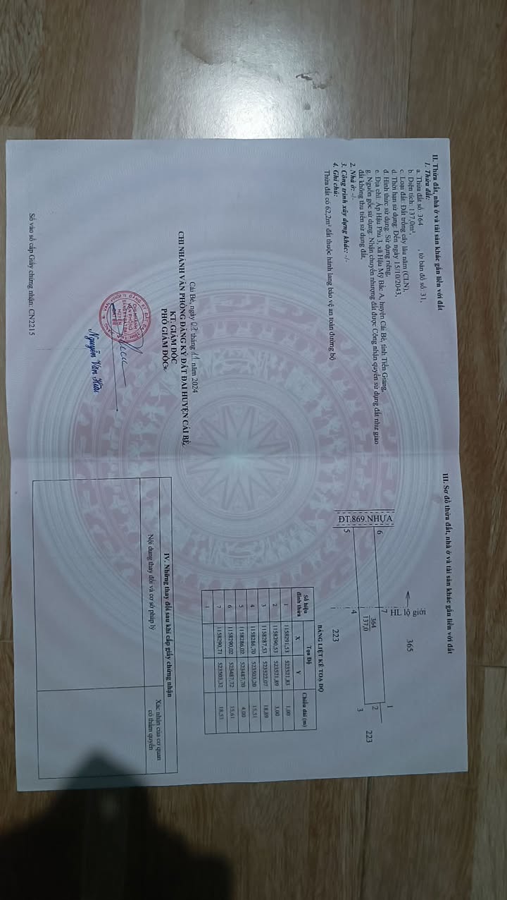 Đất nền mặt tiền đường tỉnh lộ 869, xã Hậu Mỹ Bắc A, 132m² - Bán gấp chỉ 800 triệu!