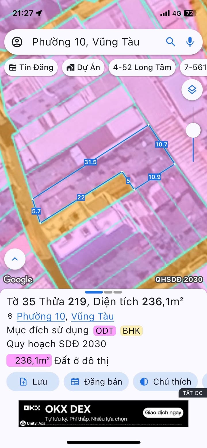 Đất thổ cư Hàn Thuyên, Vũng Tàu 236m² giá 6.x tỷ - Giao dịch nhanh chóng!