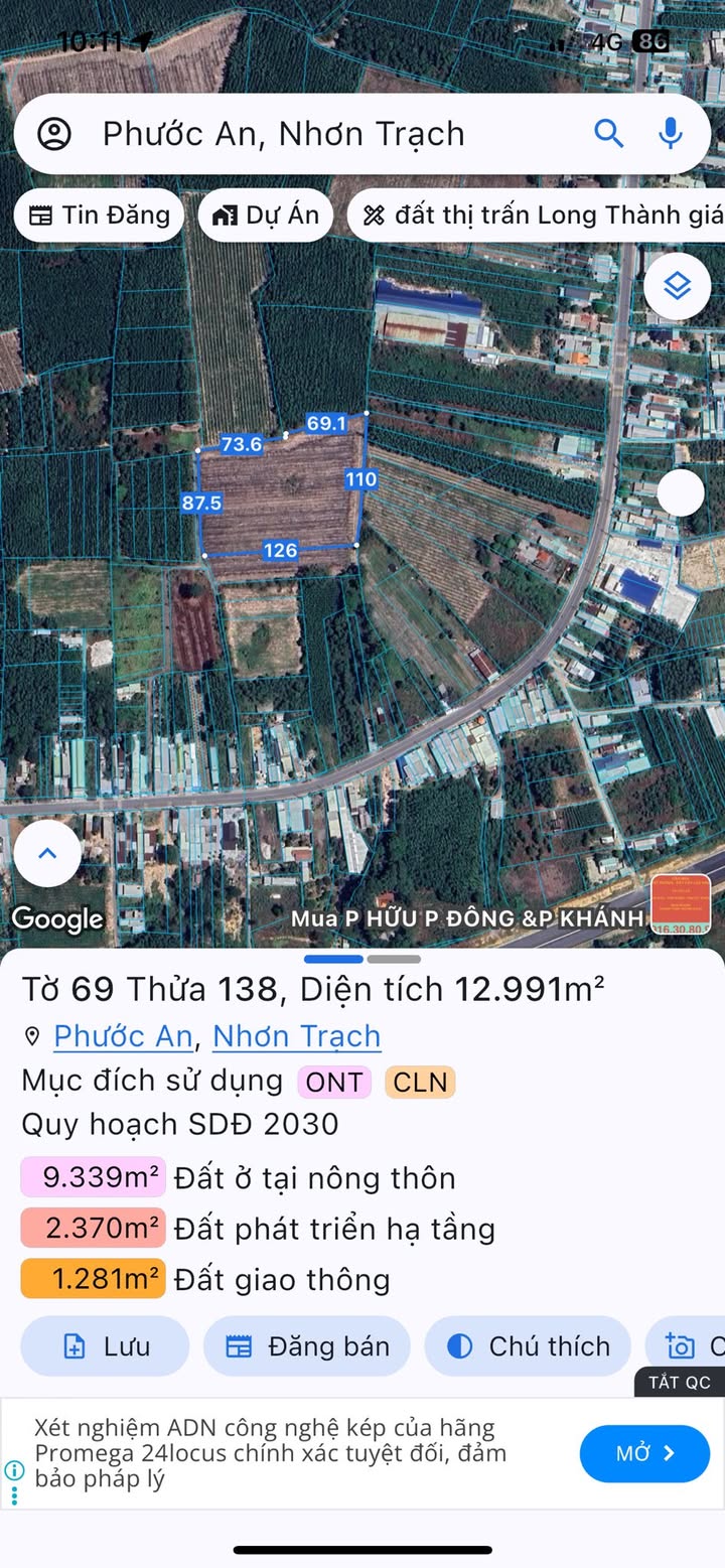 Đất vườn xã Phước An, Nhơn Trạch 12.991m² giá 25 tỷ - Cơ hội đầu tư tuyệt vời!