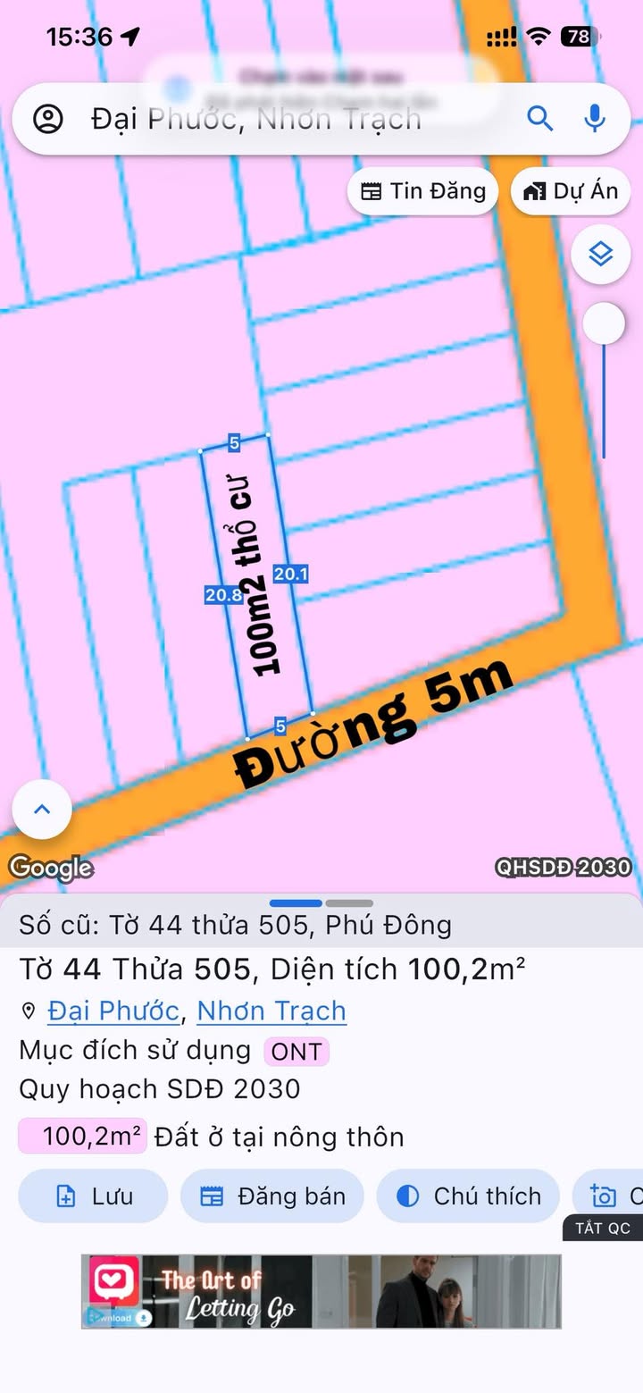 Đất thổ cư 100m² xã Đại Phước 1.8 tỷ - Gần TP.HCM chỉ 7km!