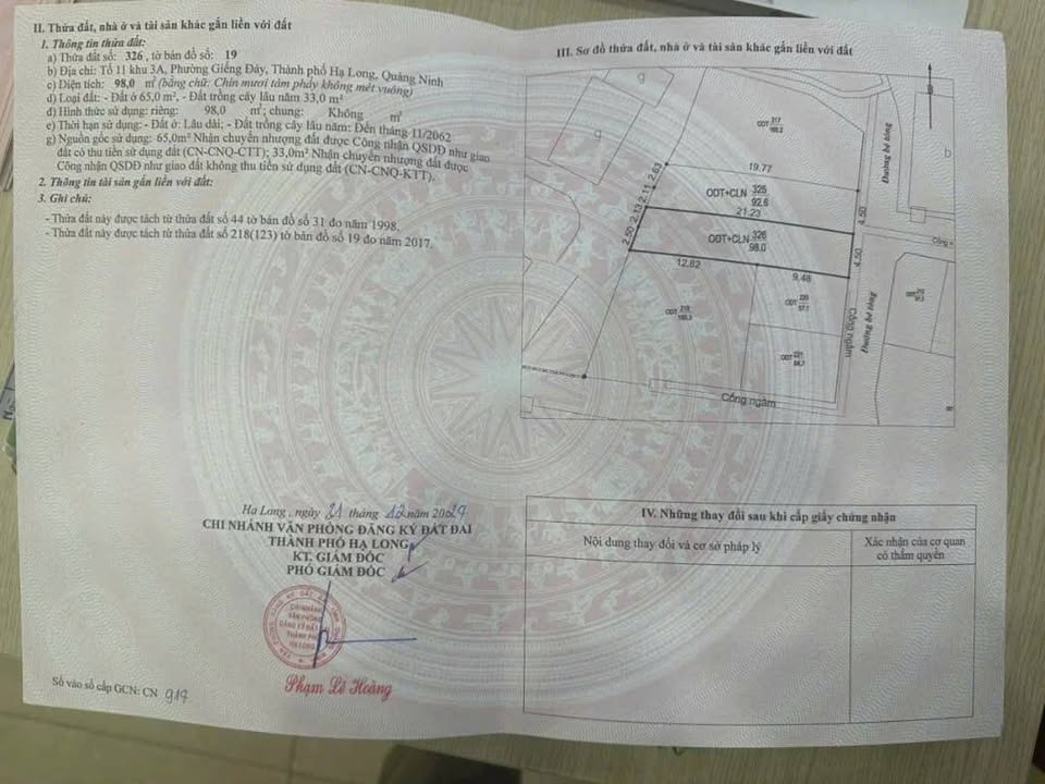 Đất nền Khu 3A Giếng Đáy 98m² giá 1.8 tỷ - Ngõ ô tô, Hướng Đông