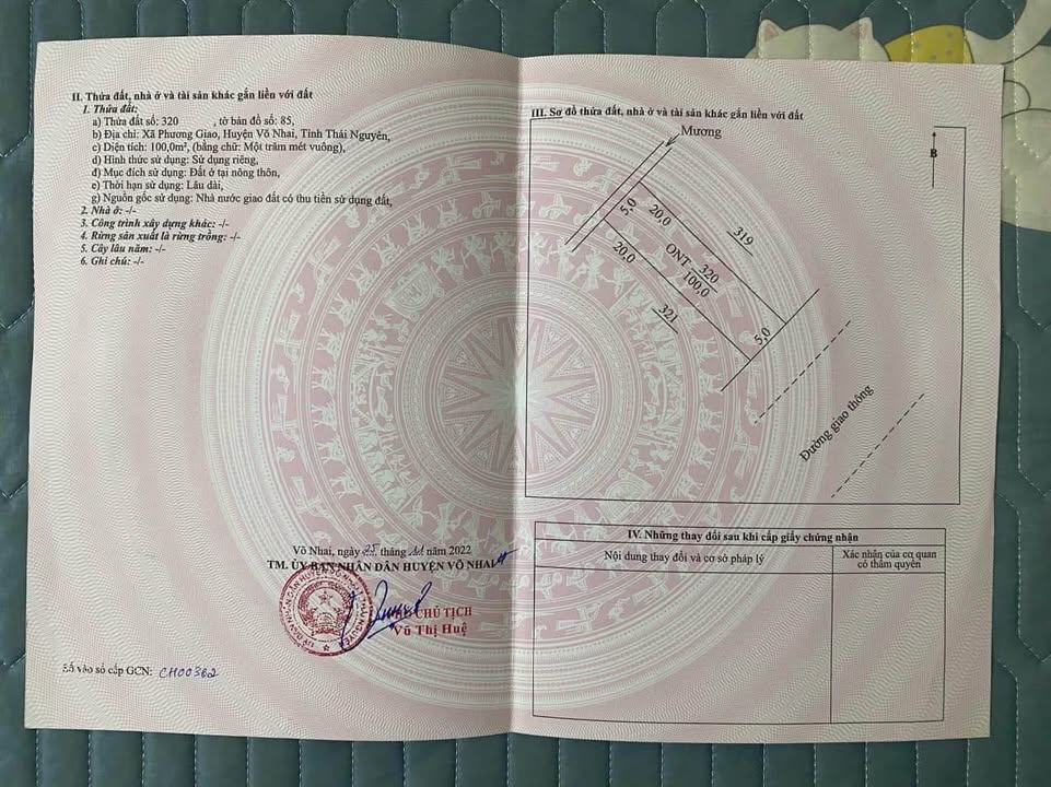 Đất đấu giá giãn dân Võ Nhai 100m² giá chỉ từ 500 triệu - Sổ đỏ chính chủ!