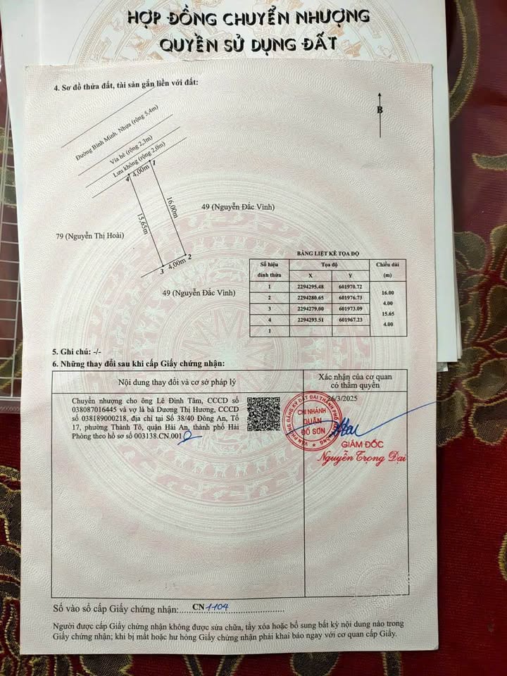 Bán đất mặt đường Bình Minh, Hợp Đức, Đồ Sơn 62.6m² - Đầu tư sinh lời dễ dàng!