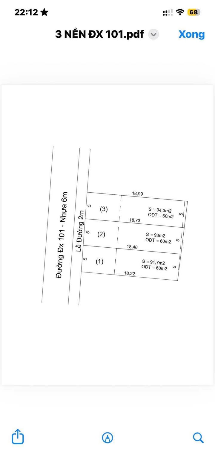 Đất thổ cư Phường Chánh Hiệp 95m² giá 2 tỷ - Mặt tiền DX101, cơ hội đầu tư hấp dẫn!