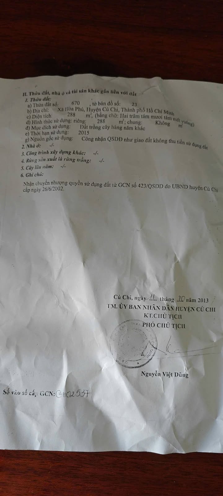 Đất nền đường Huỳnh Minh Mương Củ Chi 264m² giá 5.15 tỷ - Vị trí đắc địa, thuận tiện giao thông!