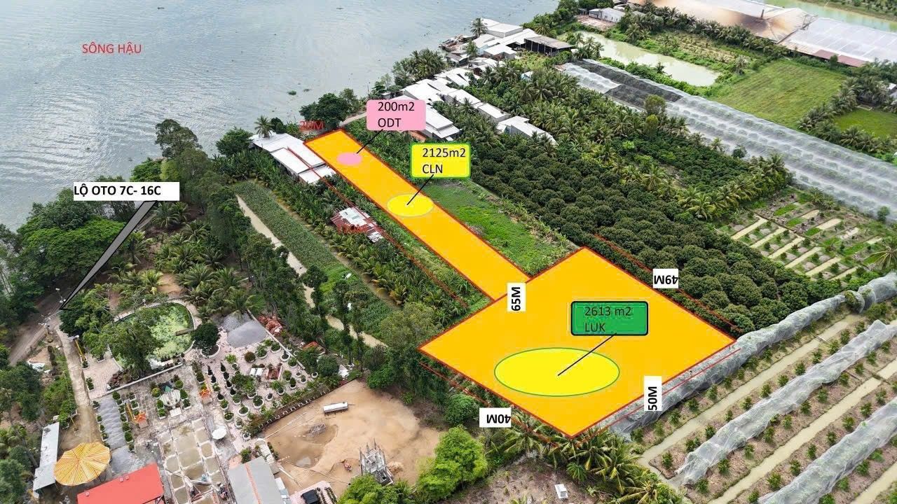 Đất 2 mặt tiền sông Hậu và đường Thái Thị Hạnh, diện tích 4.938m² - Giá 5 tỷ thương lượng!