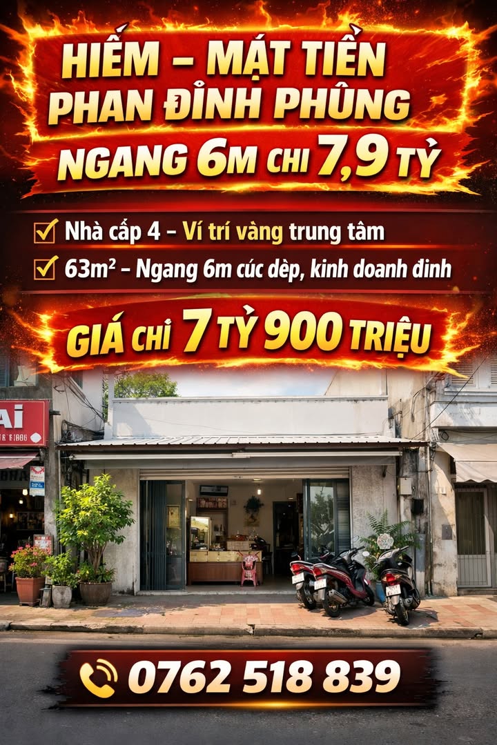 Nhà mặt tiền Phan Đình Phùng - 63m² chỉ 7.9 tỷ - Kinh doanh đỉnh cao!