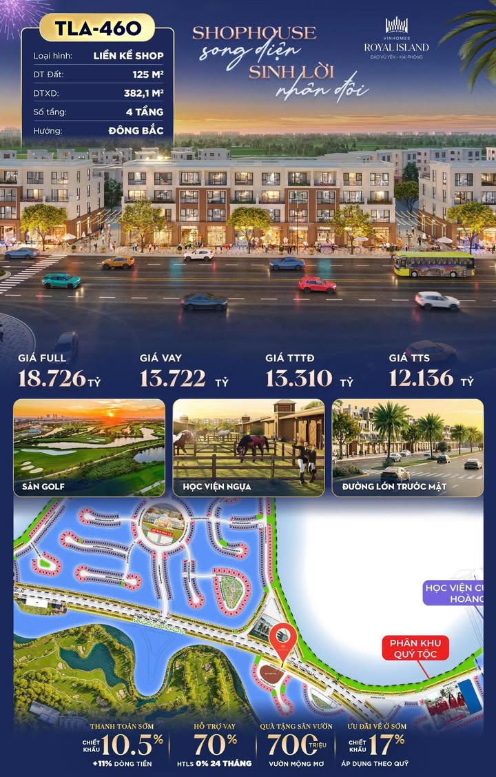 Shophouse TLA-450 Hải Phòng 180m² giá 12.136 tỷ - Vị trí vàng kết nối mọi tiện ích!