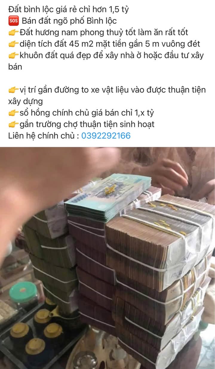 Đất nền Bình Lộc 45m² giá 1.5 tỷ - Phong thủy tốt, cơ hội đầu tư hấp dẫn!