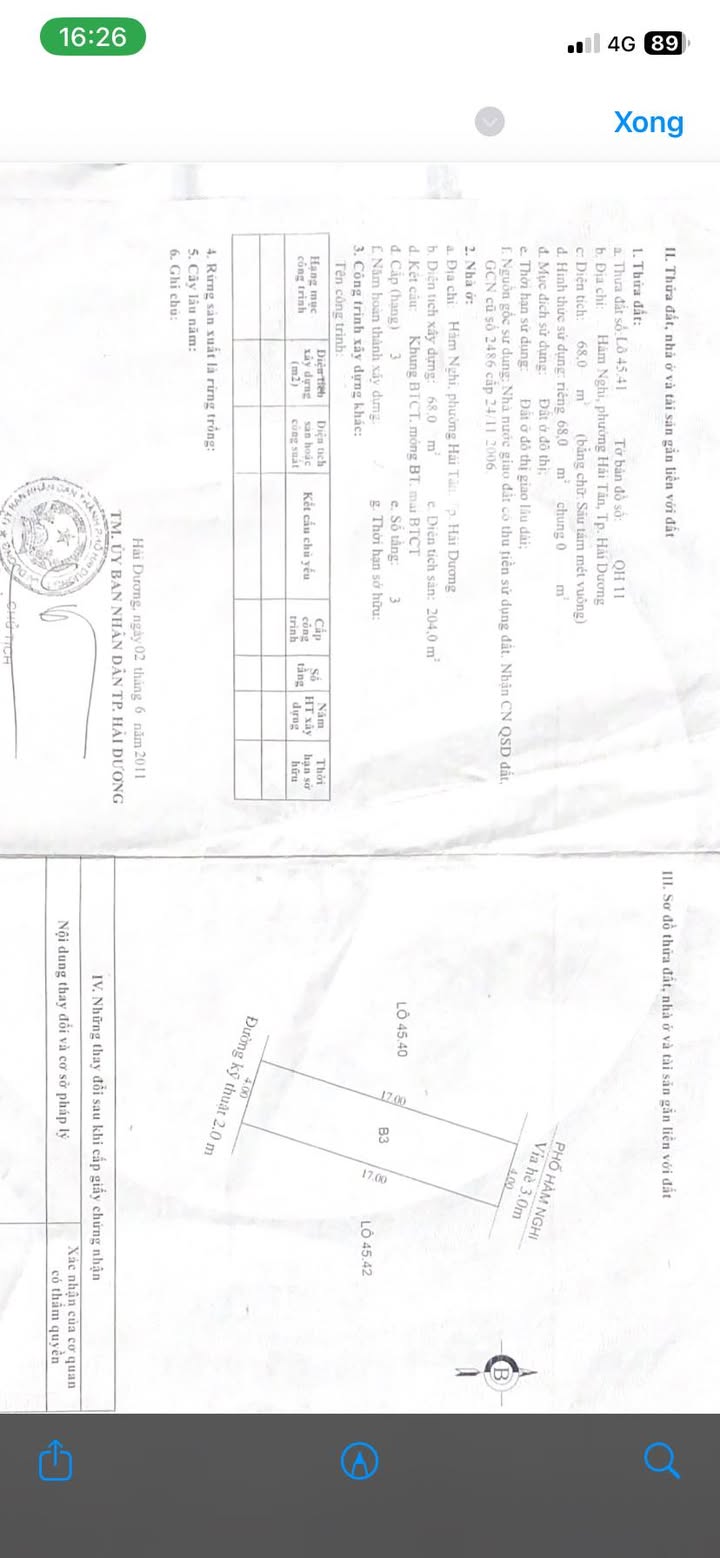 Nhà mặt phố Hàm Nghi, Hải Dương 68m² giá 6 tỷ - Đối diện trường Marie Curie!